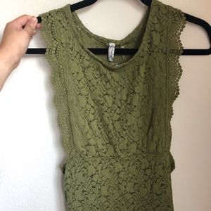 Free People olive lacy sleeveless top